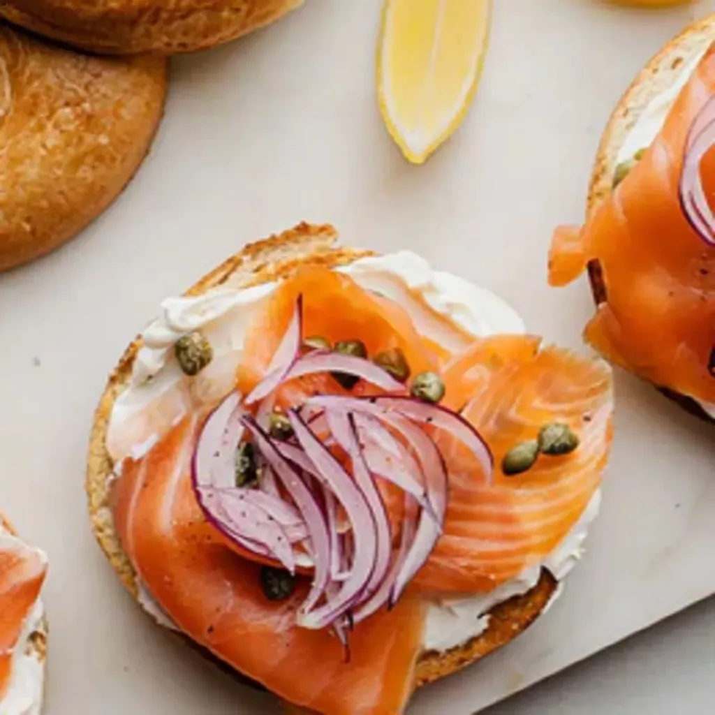 Smoked Marlin or Salmon, Cream Cheese, Red Onion & Capers 