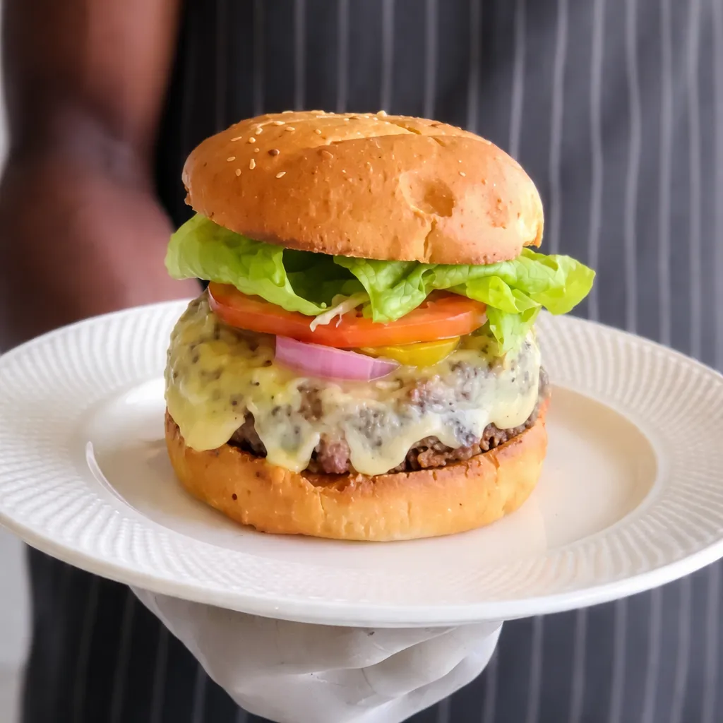 (C)The Beany Burger  (Cheddar, Seasoned Fries)