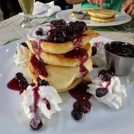 Blueberry Pancakes & Whipped Cream 