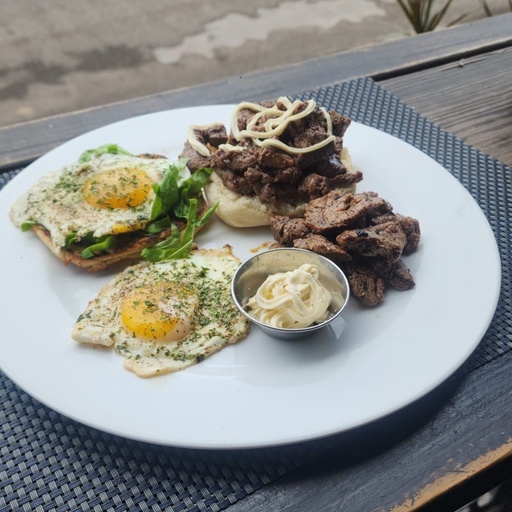 Sourdough Steak & Eggs Open Sandwich 
